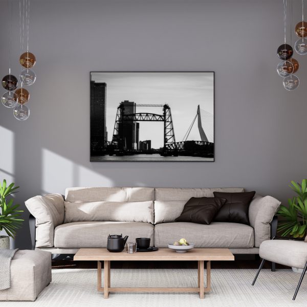 Hefbrug rotterdam bedrukt op plexiglas, canvasdoek of dibondplaat