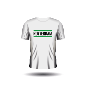 Witte Rotterdam T-shirt opdruk groen wit logo