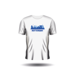 Wit T-shirt met skyline rotterdam