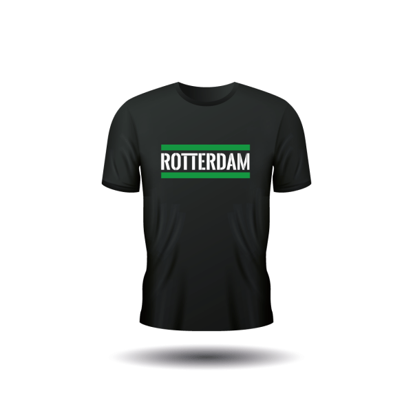 Rotterdam T-shirt opdruk groen wit logo