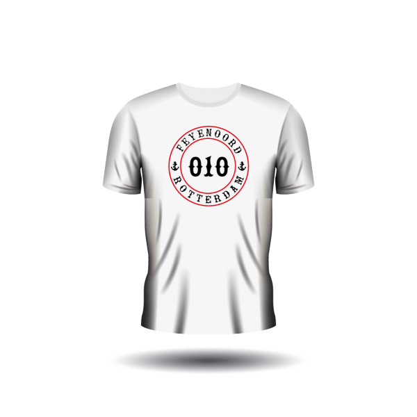 Wit tshirt met Feyenoord Rotterdam opdruk